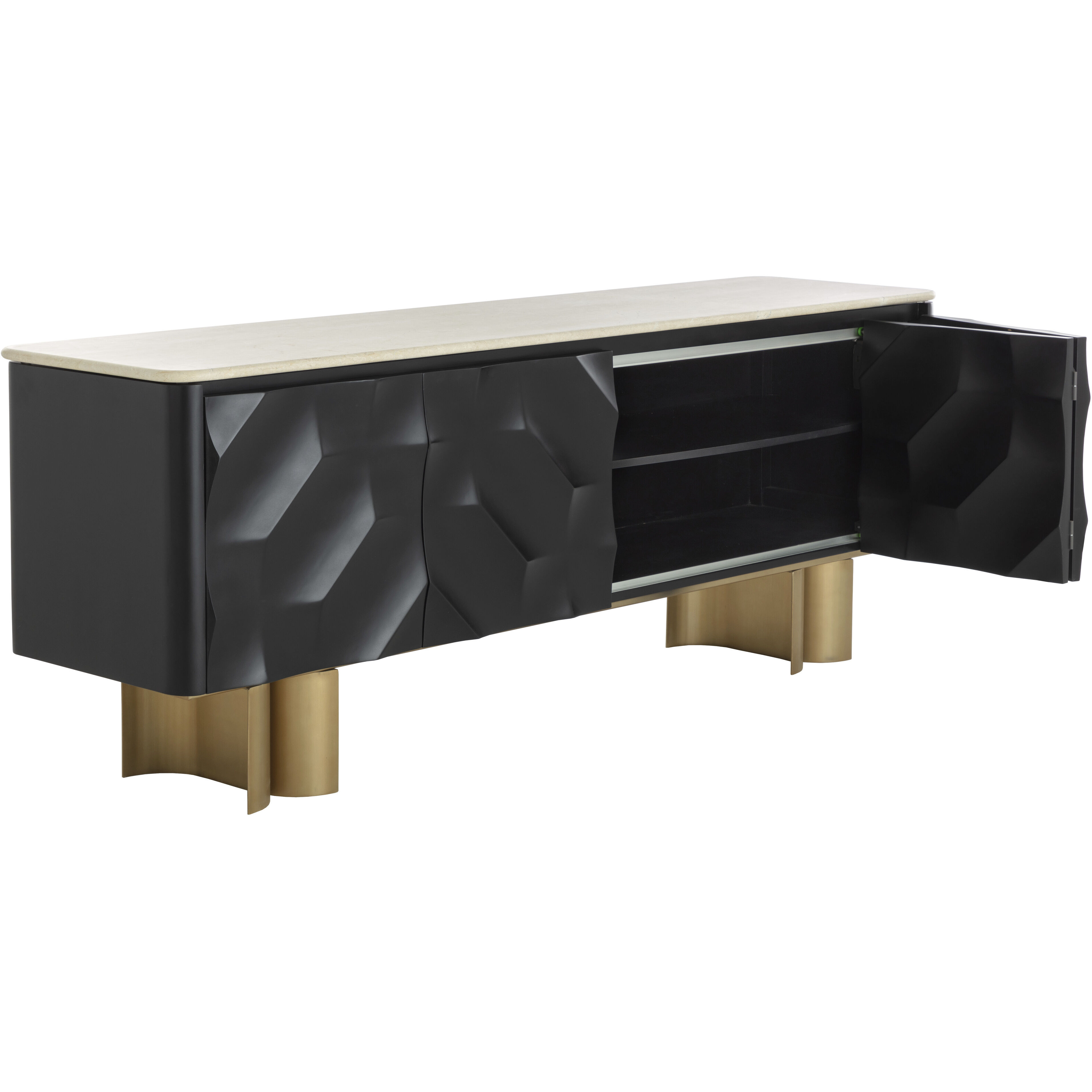 Lautrec 82 X 20.75 inch Cream / Antique Brass Sideboard